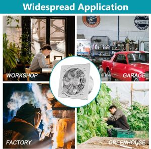 6/12 Inch Air Exhaust Fan Kitchen Air Ventilator Ceiling Ventilation Fan Stainless Steel Window Ventilation Fan Powerful Fan Inverter Extractor Fan for Kitchen Shop Smoking Room