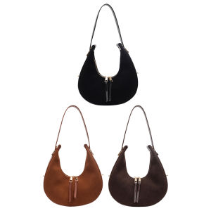 Chic Womens Faux Suede Tote Bag with Secure Zip Closure Spacious Design for Daily and Casual Wear