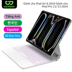 Bao Da Bàn Phím Magic Dành Cho iPad Pro 13 2024 & iPad Air 6 Tích Hợp Trackpad Cảm Ứng Đa Điểm Tương Thích Với iPad Pro 11 Inch Air 4 Air 5 10.9 Inch Pro 12.9 Inch