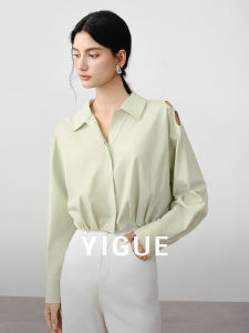 Yigue | Cotton Batwing Sleeve Lace Hollowed Out Ruffle Shirt