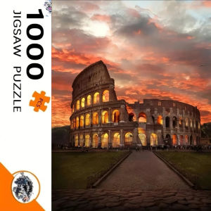 Adult Jigsaw Puzzle Rome Colosseum Sunset Puzzles for Gameroom Bedroom Livingroom Gift Challenging Game