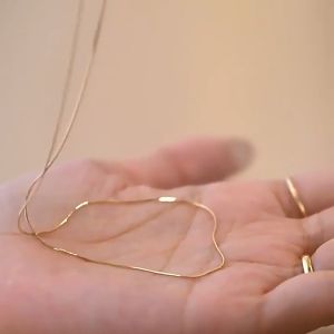 Kalung Emas 1.2 Rantai Tulang Ular Busana Tembaga Tembaga Perak -Berlapis Rantai Klavicle Rantai Kalung