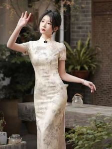 French Style Cheongsam Summer New Arrival Elegantly Retro Chinese National Style Long Improved Version Young Womens Dress