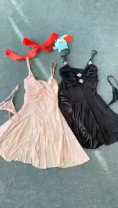 MISSO BT2077 Baju Tidur Wanita Lingerie Renda Lace Transparan Babydoll Dress Tanpa Lengan