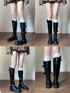 ถุงน่องยาวปานกลางลูกไม้สุดสง่างามสำหรับฤดูใบไม้ผลิและฤดูร้อนสำหรับผู้หญิง เอวกลาง ทรงเรขาคณิต ถุงเท้าแบบสวมหัวสั้น