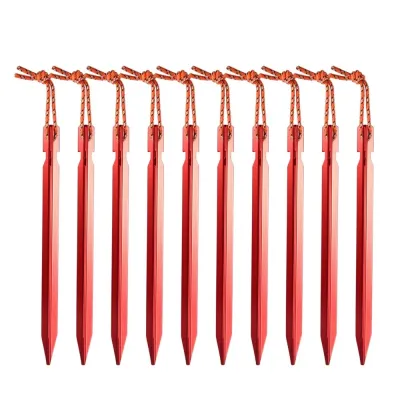 10 Chiếc 18Cm Hợp Kim Nhôm Lều Chốt Siêu Nhẹ Chịu Lực Cao Cắm Trại Ngoài Trời Đất Móng Tay Du Lịch Bạt Phụ Kiện