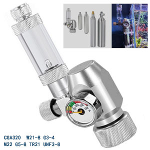 Aquarium DIYCO2 regulator W21.8/CGA320/G3-4/G5-8/TR21/3-8unf gas cylinder nut docking type fish tank CO2 pressure reducing valve