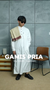 DGM Jubah Pria Gamis Pria Lengan Panjang Premium Dark Grey 2463