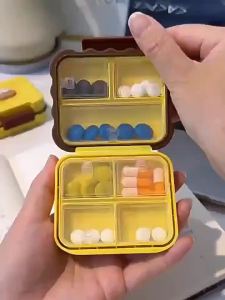 Cute Week-capacity Mini Portable Pill Box