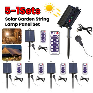 1-5pc Solar Battery Box Kit Pack Powered Lithium Panel Light With Drill Digger Remote Control 12000mAh For Led String Strip Lamp