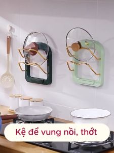 Giá để vung xoong nồi giá treo nắp nồi nhà bếp kệ để thớt giá treo bếp đa năng giá để thớt MEHOM- GTV01