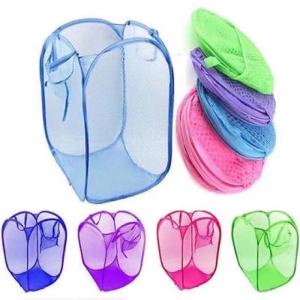 Foldable Mesh Laundry Basket - Breathable at Anti-Mold may Handles para sa Easy Storage for Home Dorm Travel | Easy to Clean & Space Saving
