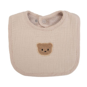 Cute Bear Muslin Cotton Baby Bibs Saliva Towel U-Absorbent Pockets Korean Children Kids Boys Girls Bandanas Feeding Burp Clothes