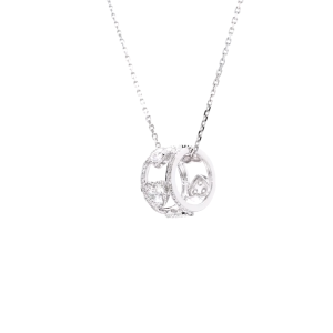 Michael Trio Vow of Love Eternal Loop Necklace in 18K Rose Gold/White Gold/Yellow Gold