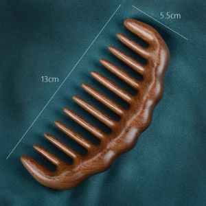 Natural Sandalwood Comb Wide Tooth Anti-Static Scalp Massager for Women/Men Wooden Detangle Comb Hair Care Gift