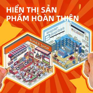 Nhãn Dán 3D DIY Hàn Quốc Cảnh Cabin Thu Nhỏ Món Quà Dễ Thương Cho Trẻ Em - Nhãn Dán Văn Phòng Phẩm Ngộ Nghĩnh Để Cảnh Quan