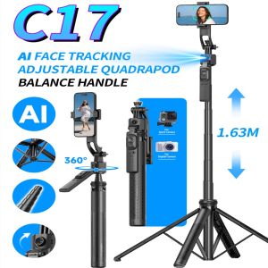 MEUYAG 1.62m AI Follow-Up Selfie Stick Fully Automatic With Bluetooth Remote Intelligent Anti Shake Pan Tilt Handheld gimbal
