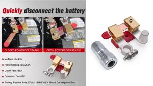New Positive Battery Disconnect Master Kill Switch 250A/120A 750A Brass Tin-Plated Horizontal Vertical For Car Truck Marine RV