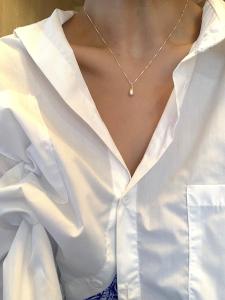 S925 Sterling Silver Waterdrop Necklace Elegant Original Design Fashion Jewelry Womens Pendant Necklace Fresh Outlined Style