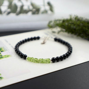 925 Silver Single Circle Bracelet Womens Stress Relief Olive Stone Design Bead Bracelet Fashion Jewelry Stackable Cuff