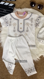 (SNI) Setelan Koko Putih uk 0-12 Bulan Free Peci Baju Muslim Bayi Laki Laki 3-12 6-12 Month Set Stelan Baby Aqiqah Putih Kios Balita Fawa