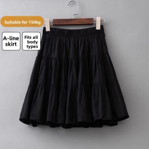 YINLIANHU | Plus Size Short Skirt Pleated Cake