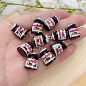 10Pcs Cartoon 3D Bread Jam Resin Charms for Necklace Earrings Keychain Making Jewelry Cute Bottle Floating Pendants Accessories
