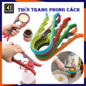 Dụng Cụ Mở Nắp Chai Lọ 4in1 Thông Minh - Khui Nắp Hộp Bằng Nhựa Chống Trượt Dễ Mở Siêu Nhanh - Đồ Mở Hộp Nắp Chai Kẹp Lon 4 Trong 1