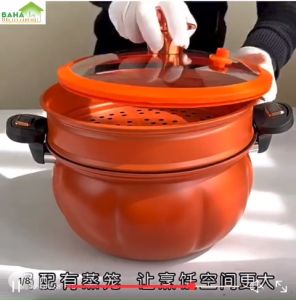 NỒI ÁP SUẤT CHỐNG DÍNH ĐA NĂNG BÍ NGÔ  DUNG TÍCH 8L CÓ VỈ HẤP TIỆN DỤNG "BAHAMAR" giữ nguyên chất dinh dưỡng và làm cho chế độ ăn uống của bạn lành mạnh hơn