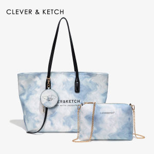 Clever&Ketch Womens Large Capacity Tote Bag Fashionable Commuter Shoulder Bag PU Leather Zipper Closure Casual Style