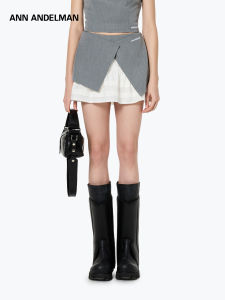 ANN ANDELMAN | A-line Slim Grey Business Cross Patchwork Pencil Skirt