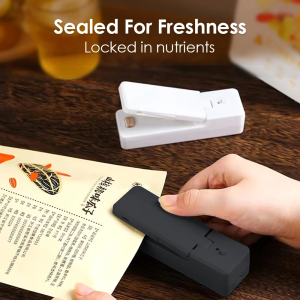 2in1 Heat Sealer Mini Sealing Machine USB Rechargeable Handheld Heat Vacuum Sealer Storage Bag Clip for Food Snack Kitchen Gadg