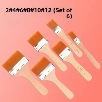 Nylon Flat Head Paintbrushes for Acrylic And Oil Painting Board Brushes Art Students And Beginners Painting Tools Supplies