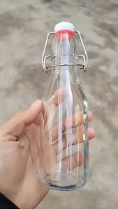 Glass Bottle with stopper Air Tight Round Glass Bottle with Tight Closure clear glass 2505007501000ML