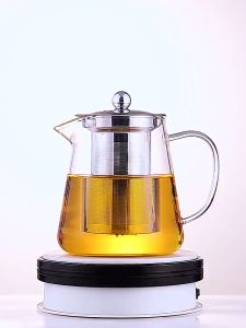 Teko Kaca Tahan Suhu Panas 550ml Tea Pot with Stainless Steel Infuser Heated Container 高硼硅煮茶壶