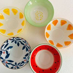 Shunxiang Ceramic Spoon Bowls Fruit Yogurt Taro Bowl Cereal Breakfast Japanese Style Dessert Bowl Cute Dining Utensils