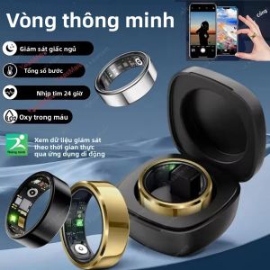 Nhẫn Thông Minh 2025 Dành Cho Nam & Nữ Theo Dõi Nhịp Tim & Oxy Máu Chống Nước IP68 Nhiều Chế Độ Thể Thao Theo Dõi Bước Chân Vỏ Hợp Kim