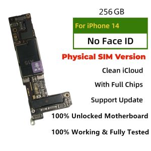 Unlocked For iPhone 14 Pro Max Motherboard With/NO Face ID For 14 Plus Mainboard Physics SIM Version Clean ICloud Logic Board