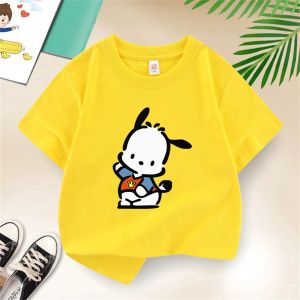 Bandai | Summer Kids T-shirt Cotton Tops Short Sleeve Round Neck Boy Cartoon Dog 2D Pacha Dog Print Girl Fashion T-shirt for Kids