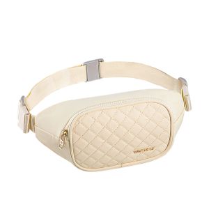 WATERFLY Chest bag Fanny Pack Waist Bag fashion Belt Bags with 3 Zipper Pockets Adjustable Strap Crossbody Bum Bag waist pack Fit All Phones Casual Waist Pouch for Travel Shopping Walking Running Cycling