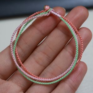 Three-Layer Hand Cord Bracelet Weaving Pendant Gold Bead Ankle Chain Rope Stackable Fashion Jewelry DIY Accessories