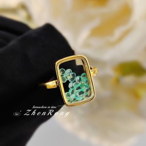 Young French Vintage Colorful Glass Paraiba Ring Luxury Niche Hourglass Red Corundum Heart Shaped Womens Ring Fashion Jewelry