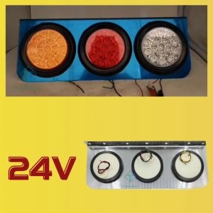 Lampu Belakang LED Light  Petak KROM 24V Universal Tail Lamp Trak Treler Lori Signal Brake Lampu Malam 1 SET