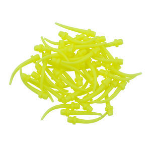 50Pcs/Pack Disposable Dental Mixing Tips Silicone Rubber Mixing Head 1:1 Dentistry Impression Nozzles Yellow Mixing Tubes