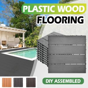 Floor Decking Tiles Waterproof Wood Plastic DIY Composite Interlocking Deck Tiles for Indoor&Outdoor