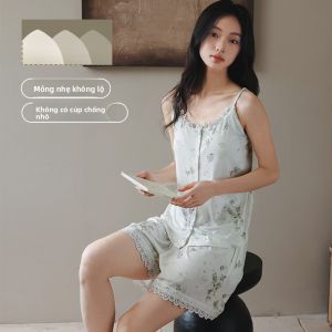 Bộ đồ ngủ MiiOW cho nữ vải lụa băng và polyester thoáng khí
