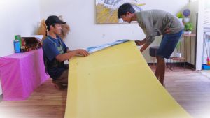 Sprei katun motif round brown aesthetic anti geser king size LP