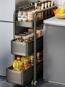 B&W | Narrow Gap Sliding Drawer Narrow Space Storage Organizer