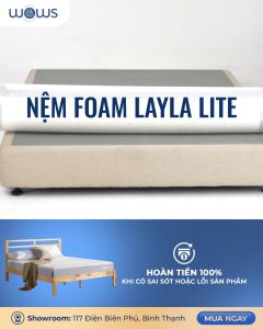 Nệm foam cao cấp WOWS Layla Lite 1m 1m2 1m4 1m6 1m8 cao 15cm Nệm Cuộn Cho Giấc Ngủ Thoải Mái Nệm Mút Cao Su Và Memory Foam - Lazada