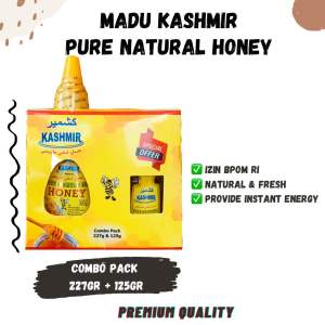 MADU KASHMIR 227gr free 125gr Pure Natural Honey Murni Kasmir Asli Combo 227gr Plus 125gr Promo Original India Kasymir